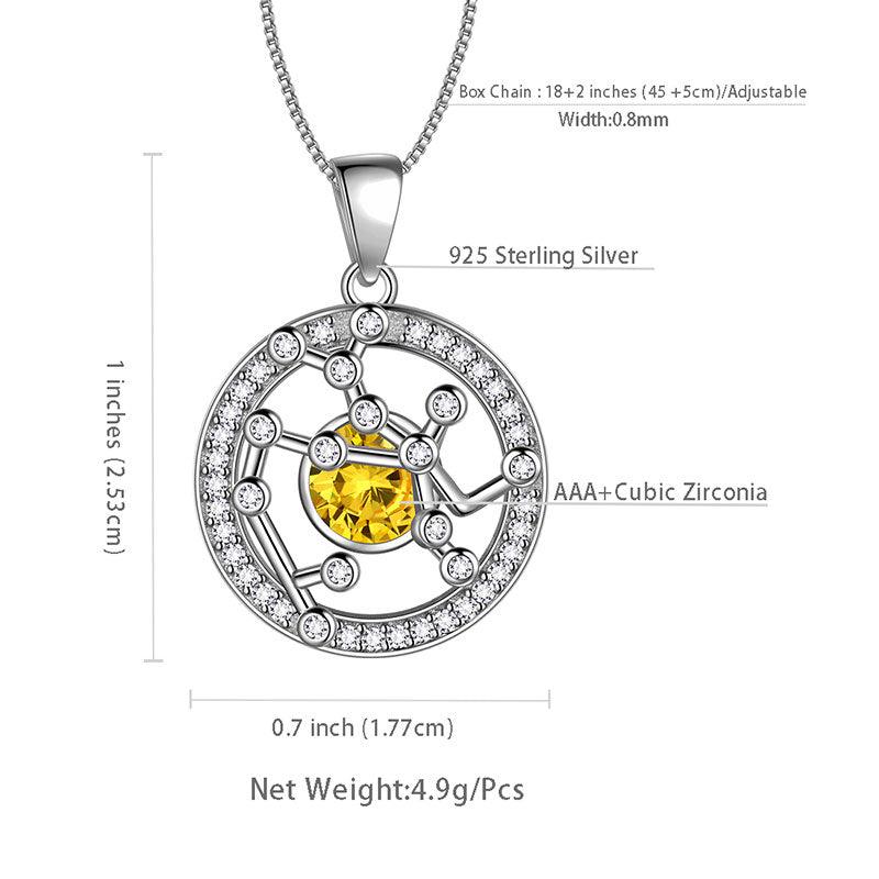 Tokyo Mart Zodiac Sagittarius Necklace November Birthstone Pendant Jewelry Women Girls Birthday Gift