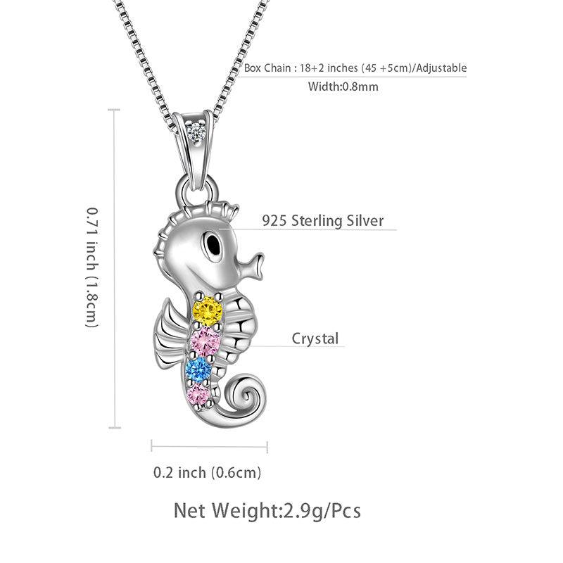 Tokyo Mart Seahorse Mini Animal Pendant Necklace Jewelry Women Girls Gift 925 Sterling Silver