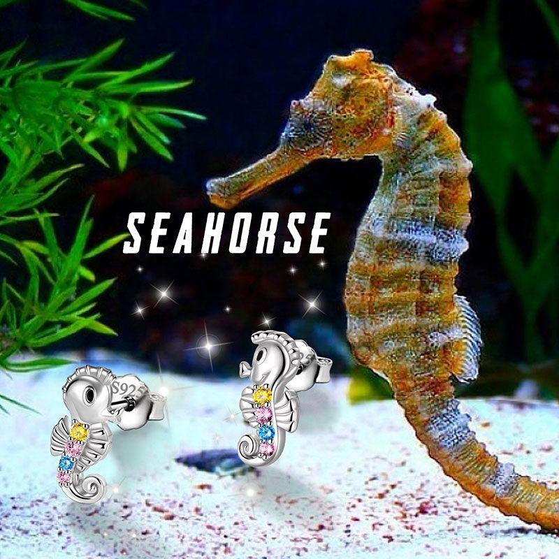 Tokyo Mart Seahorse Mini Animal Studs Earrings Jewelry Women Girls Gift 925 Sterling Silver