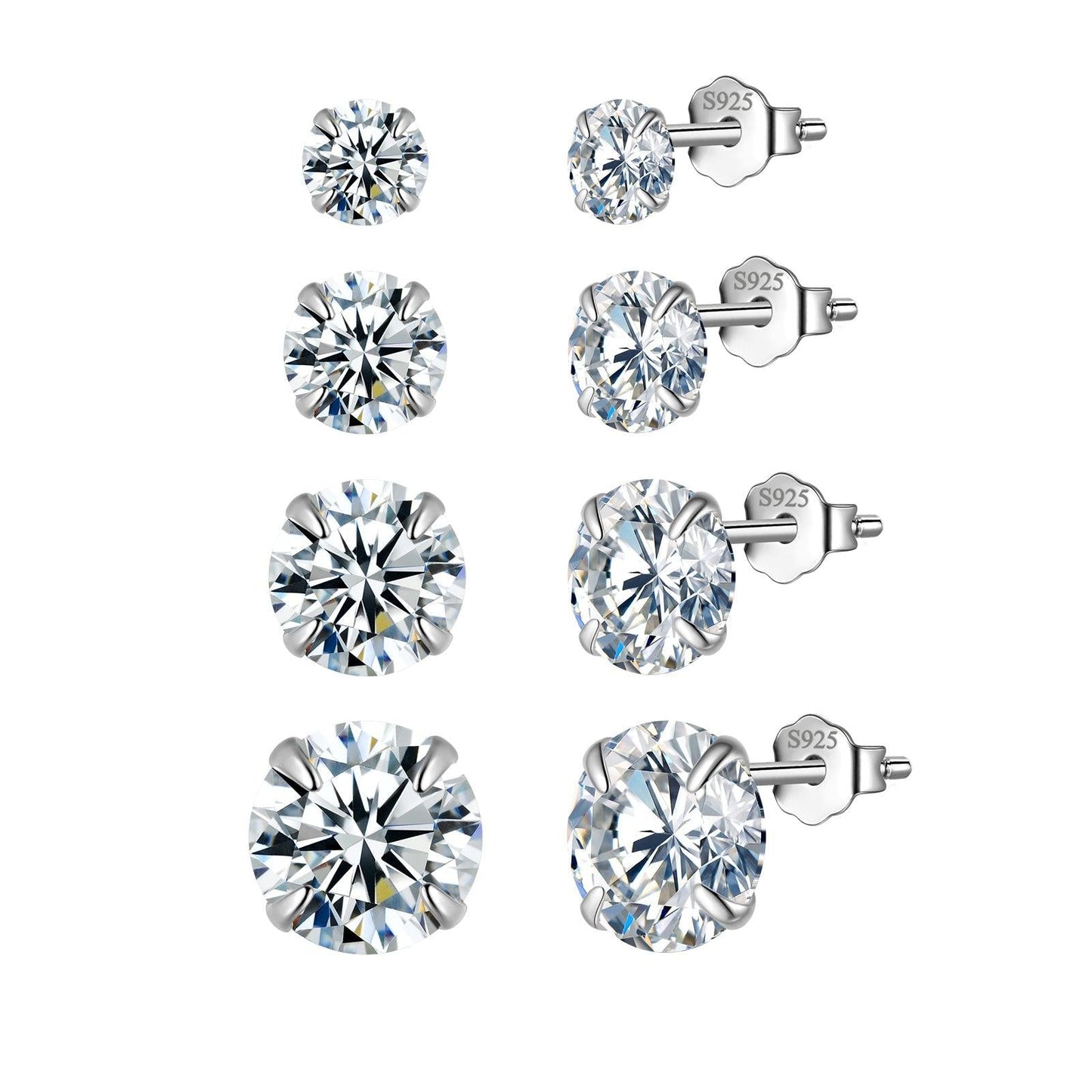 Tokyo Mart Tiny Round Solitaire Stud Earrings Set Women Girls Jewelry Gift