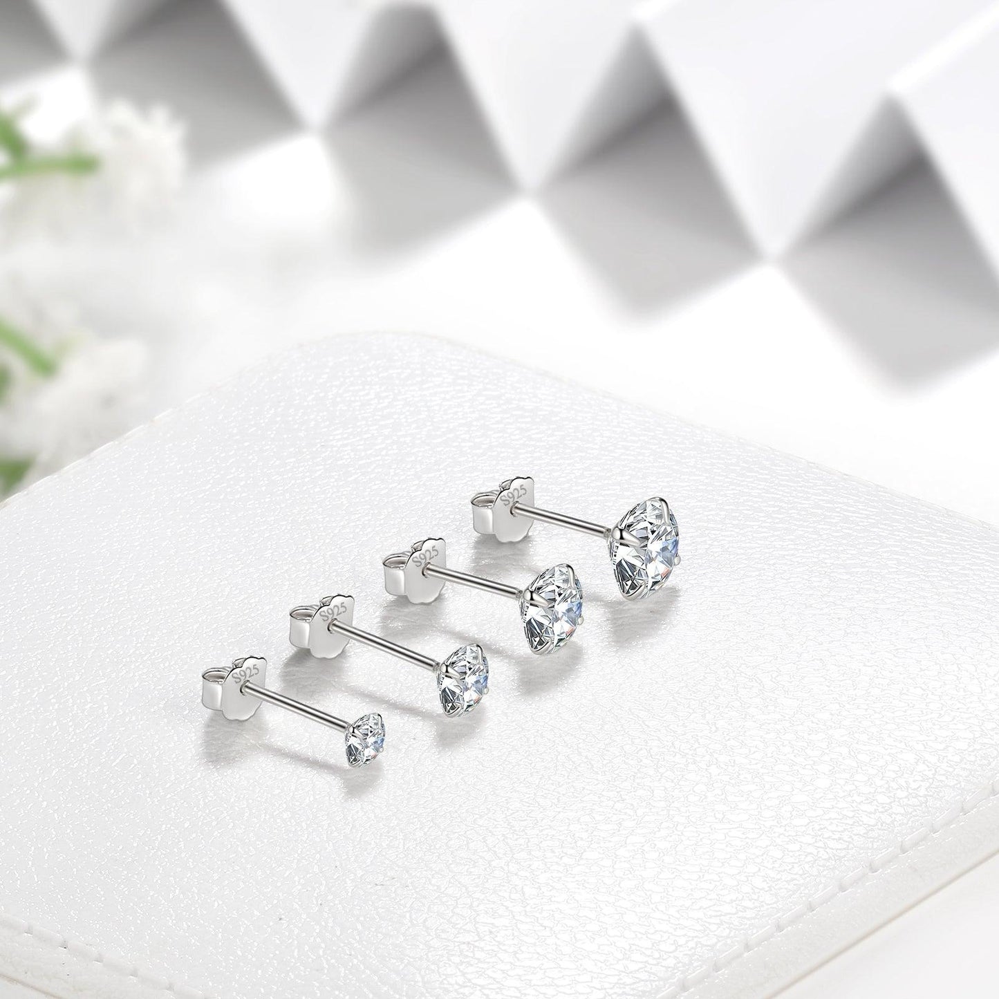 Tokyo Mart Tiny Round Solitaire Stud Earrings Set Women Girls Jewelry Gift