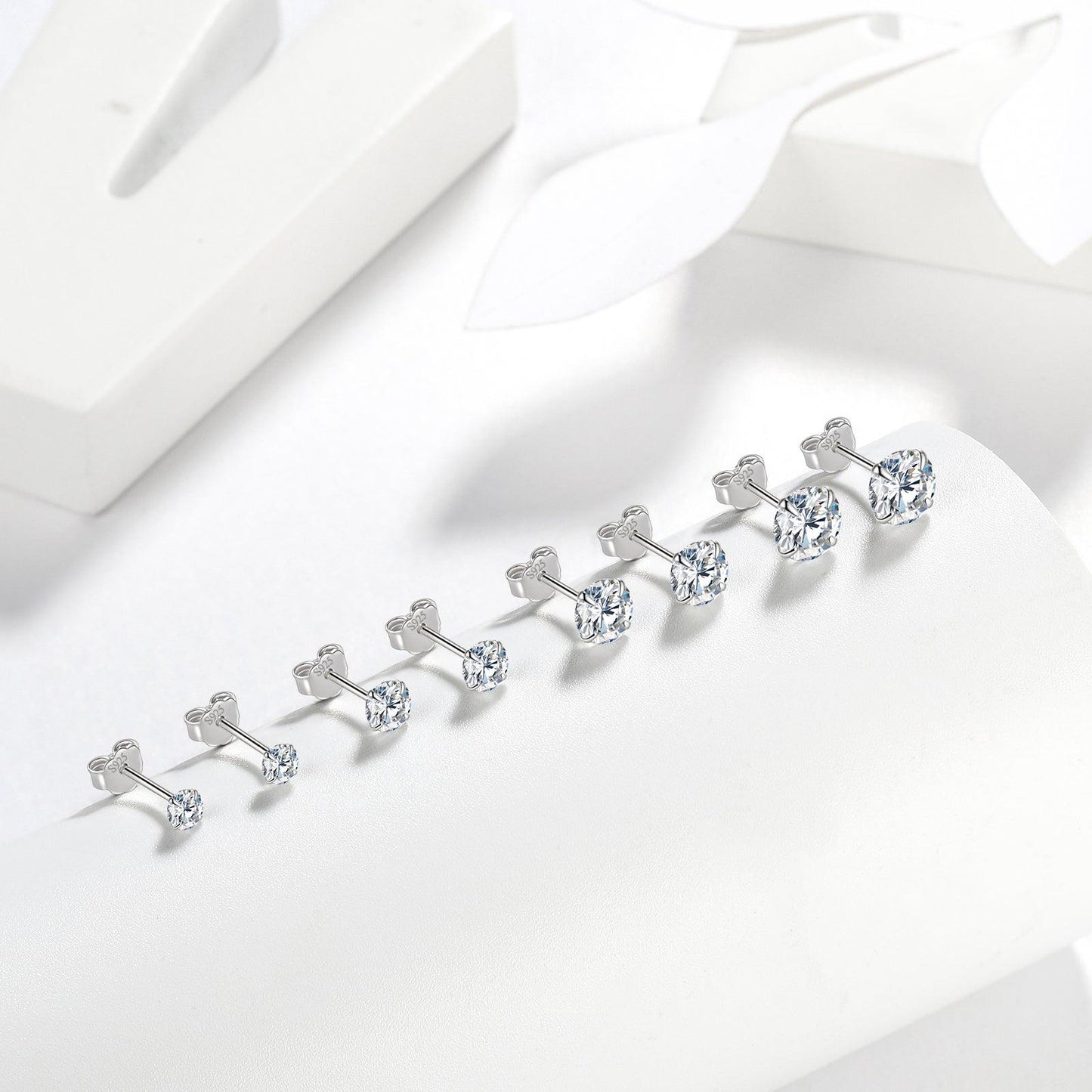 Tokyo Mart Tiny Round Solitaire Stud Earrings Set Women Girls Jewelry Gift