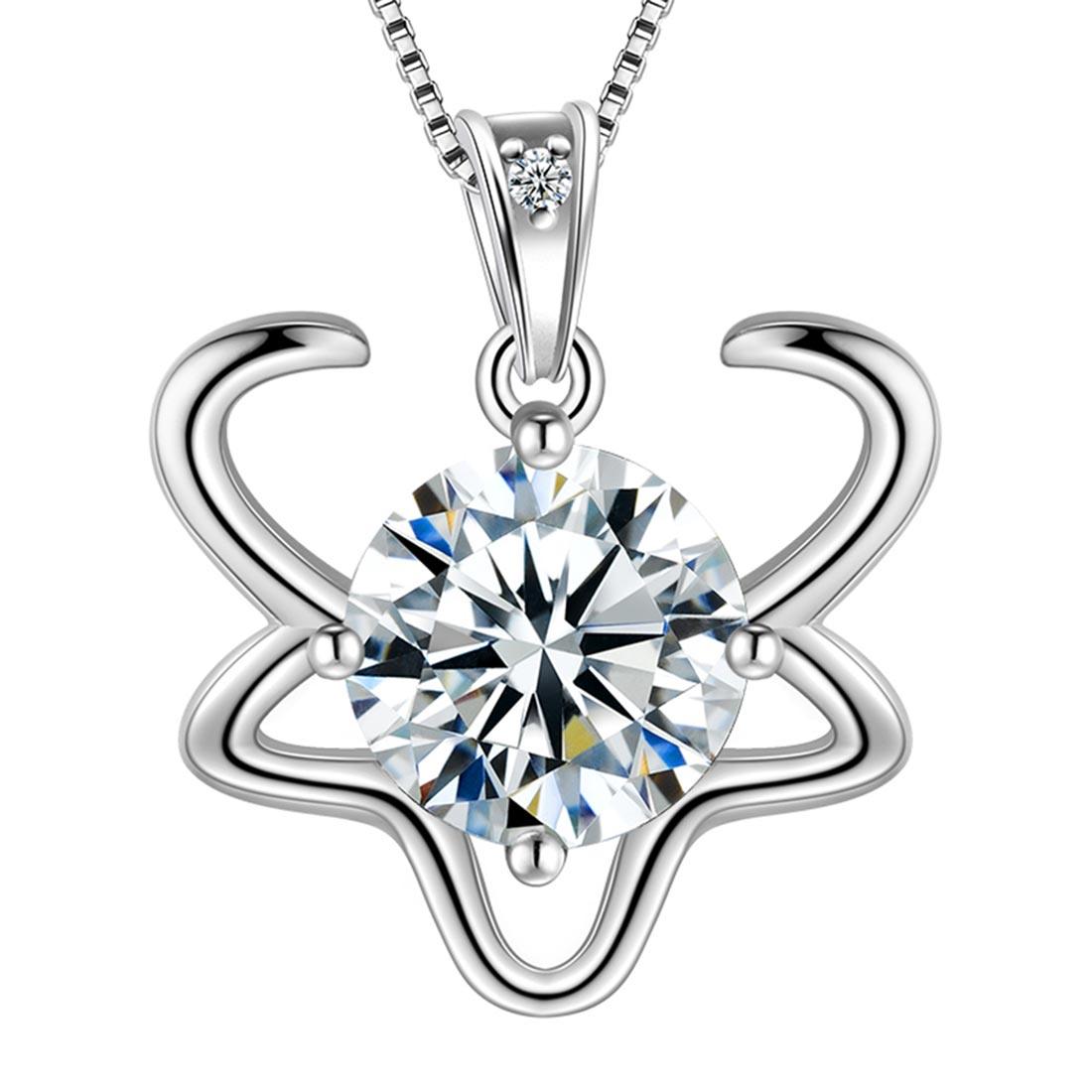 Tokyo Mart Taurus Zodiac Necklace April Birthstone Pendant Women Girls Jewelry Birthday Gift Women Girls Jewelry Birthday Gift