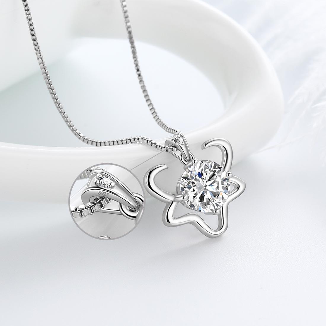 Tokyo Mart Taurus Zodiac Necklace April Birthstone Pendant Women Girls Jewelry Birthday Gift Women Girls Jewelry Birthday Gift