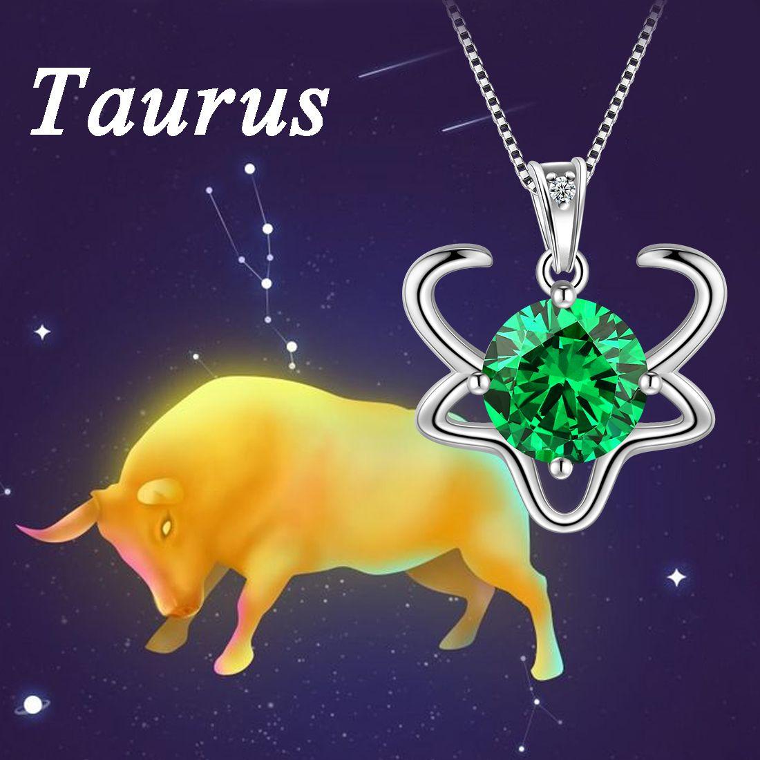 Tokyo Mart Taurus Zodiac Necklace May Birthstone Pendant Women Girls Jewelry Birthday Gift Women Girls Jewelry Birthday Gift