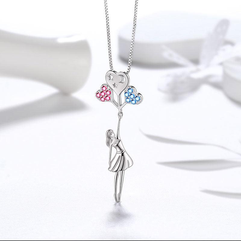 Tokyo Mart Teen Girls Heart Balloon Moon Star Pendant Necklace Jewelry