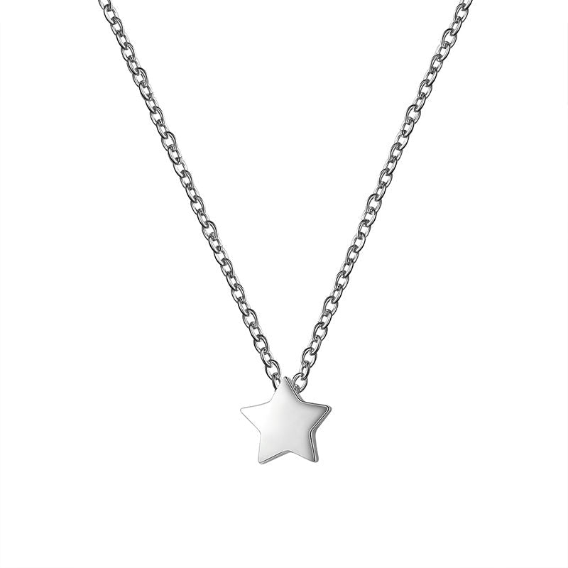 Tokyo Mart Tiny Pentagon Star Small Necklace Women 316L Stainless Steel