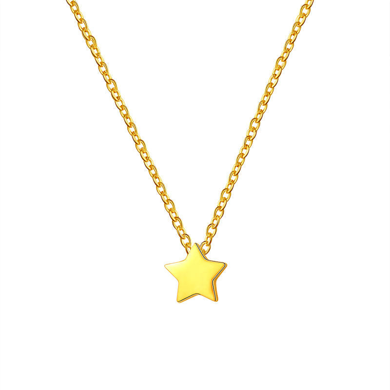 Tokyo Mart Tiny Pentagon Star Small Necklace Women 316L Stainless Steel