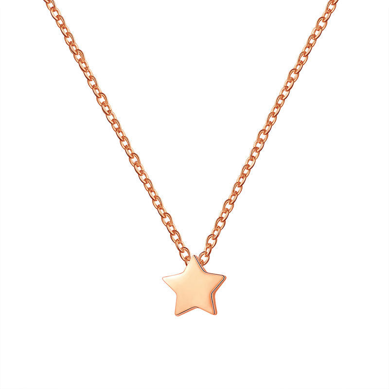 Tokyo Mart Tiny Pentagon Star Small Necklace Women 316L Stainless Steel