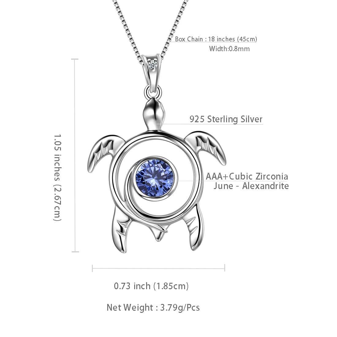 Tokyo Mart Turtle Birthstone December Tanzanite Necklace Pendant Women Girls Jewelry Birthday Gift