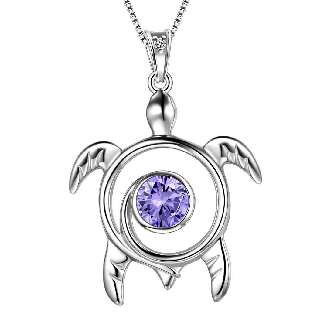 Tokyo Mart Turtle Birthstone June Alexandrite Necklace Pendant Women Girls Jewelry Birthday Gift