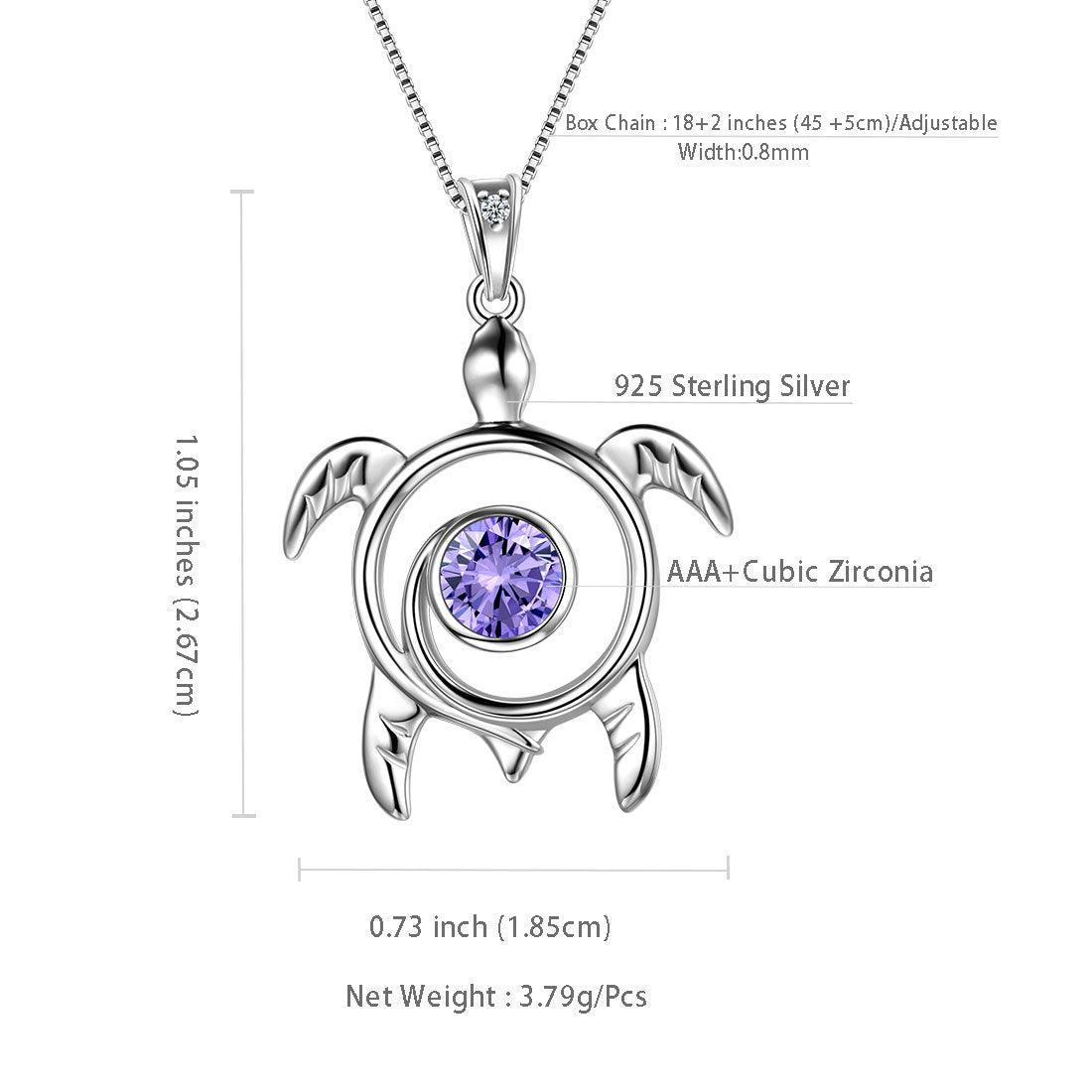 Tokyo Mart Turtle Birthstone June Alexandrite Necklace Pendant Women Girls Jewelry Birthday Gift
