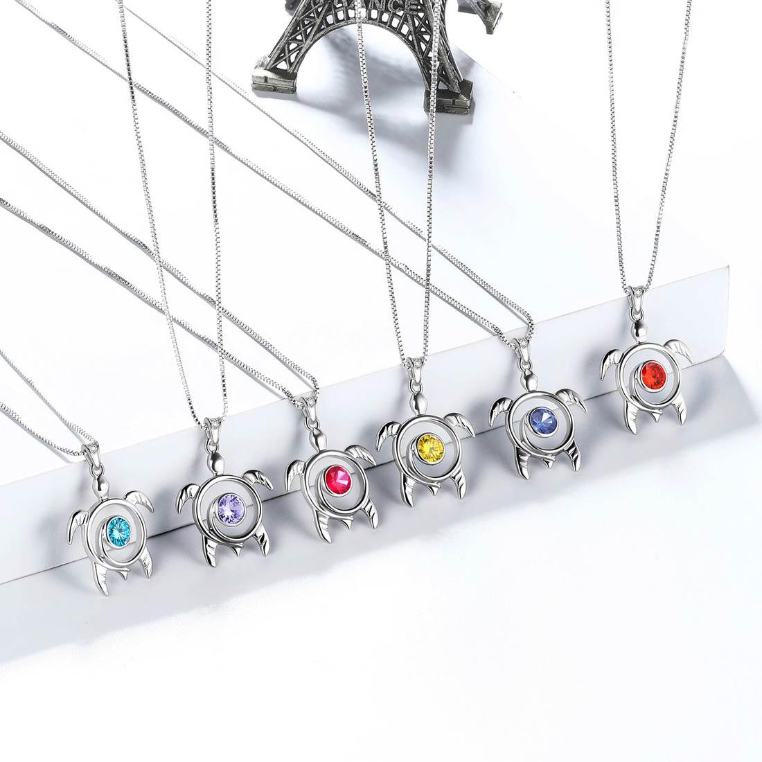 Tokyo Mart Turtle Birthstone June Alexandrite Necklace Pendant Women Girls Jewelry Birthday Gift