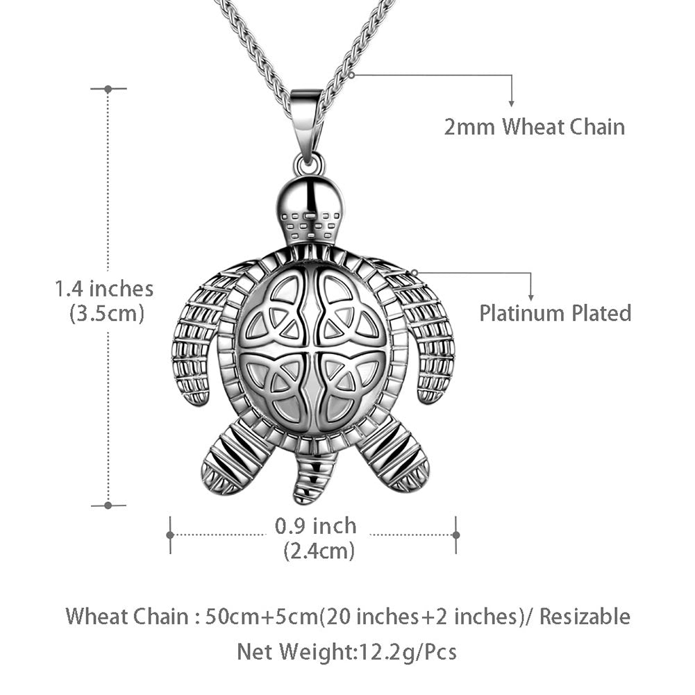 Tokyo Mart Turtle Necklaces Celtic Knot Pendant Animals Jewelry Mens Women Gifts