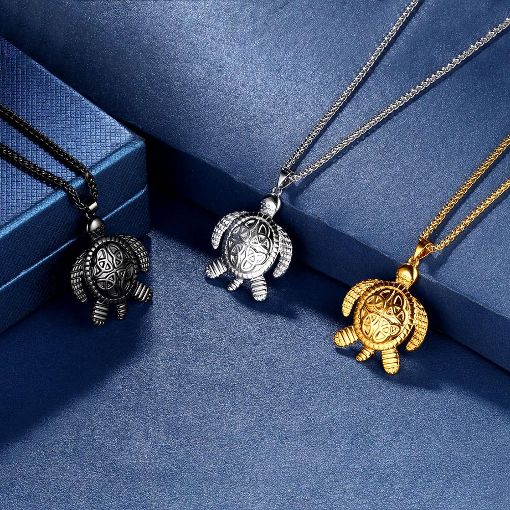 Tokyo Mart Turtle Necklaces Celtic Knot Pendant Animals Jewelry Mens Women Gifts