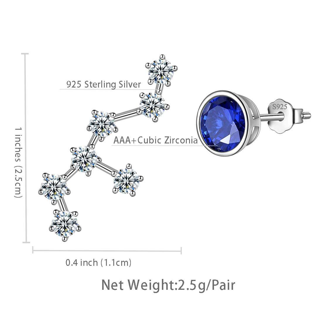 Tokyo Mart Virgo Earrings September Birthstone Zodiac Studs Women Girls Jewelry Birthday Gift