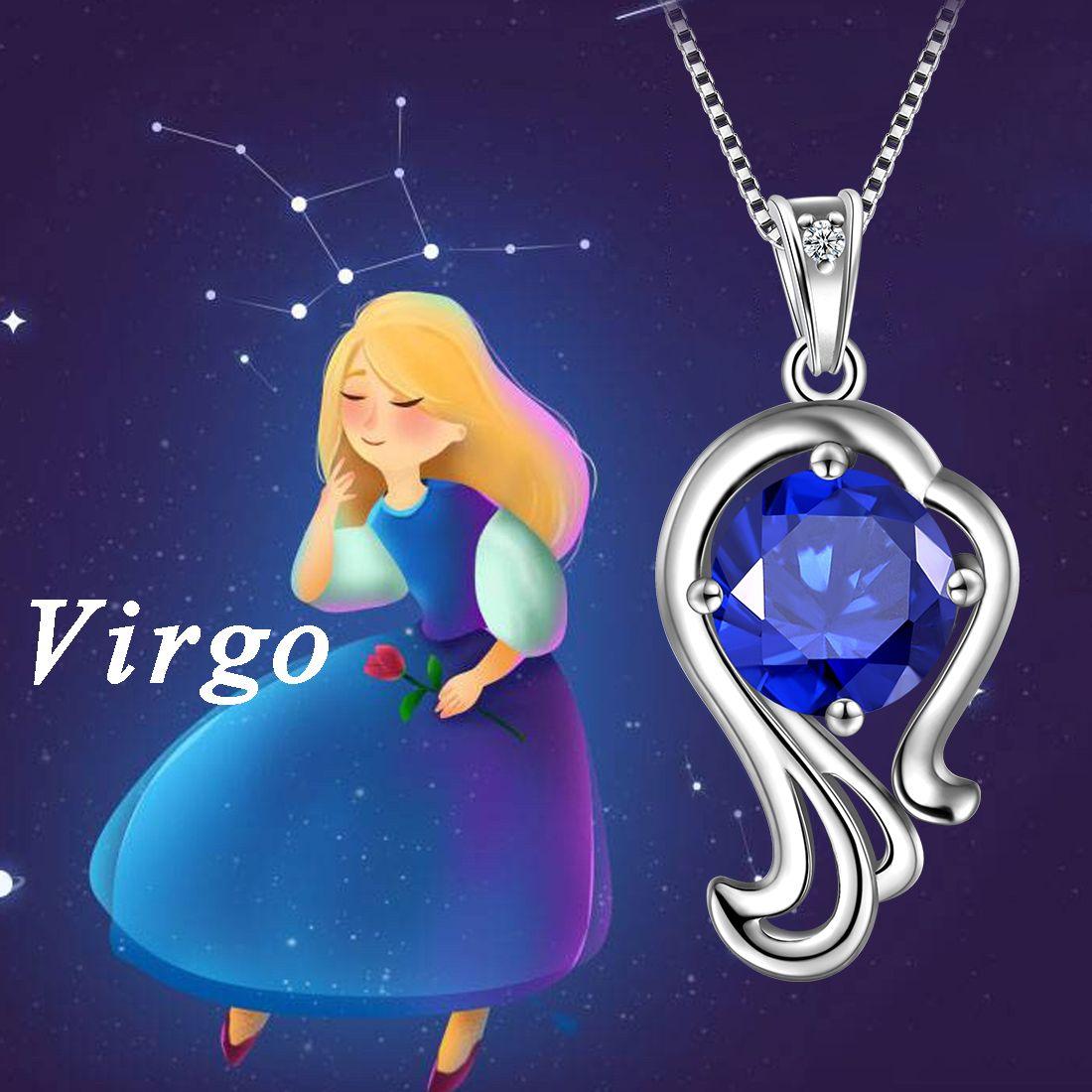 Tokyo Mart Virgo Necklace September Birthstone Pendant Women Girls Jewelry Birthday Gift Women Girls Jewelry Birthday Gift