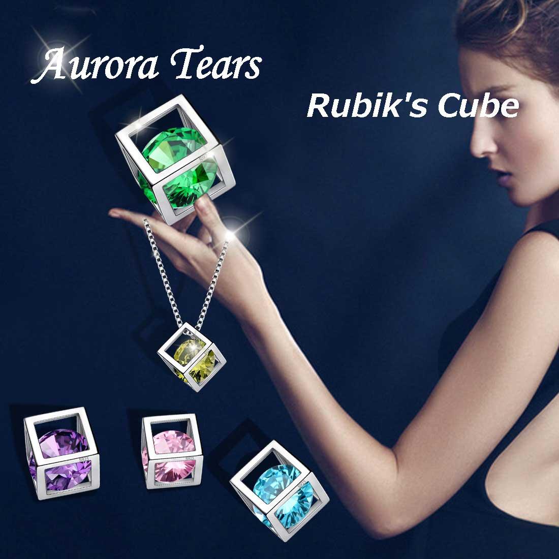 Tokyo Mart 3D Cube Birthstone May Emerald Jewelry Set 3PCS Women Girls Birthday Gift