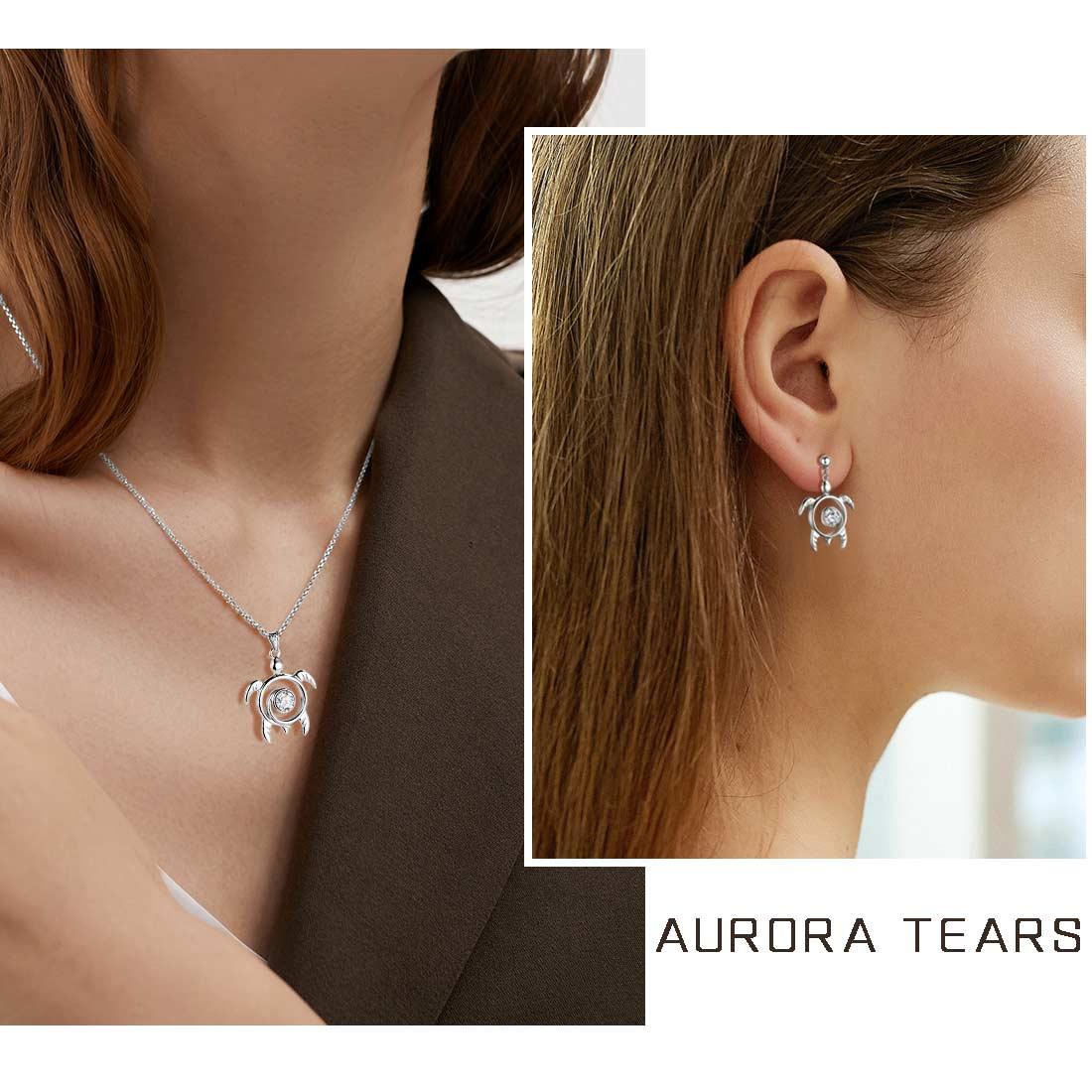 Tokyo Mart Turtle Birthstone April Diamond Necklace Pendant Women Girls Jewelry Birthday Gift