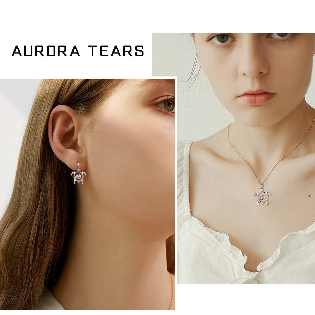Tokyo Mart Turtle Birthstone October Tourmaline Jewelry Set 3PCS Women Girls Birthday Gift