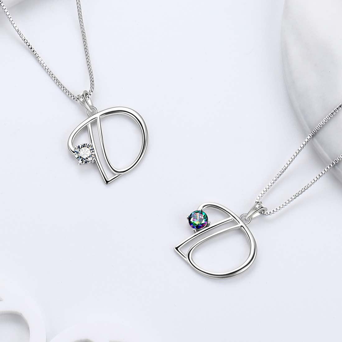 Tokyo Mart Women Initial D Letter Pendant Necklace Girl Name Jewelry Gift 925 Sterling Silver