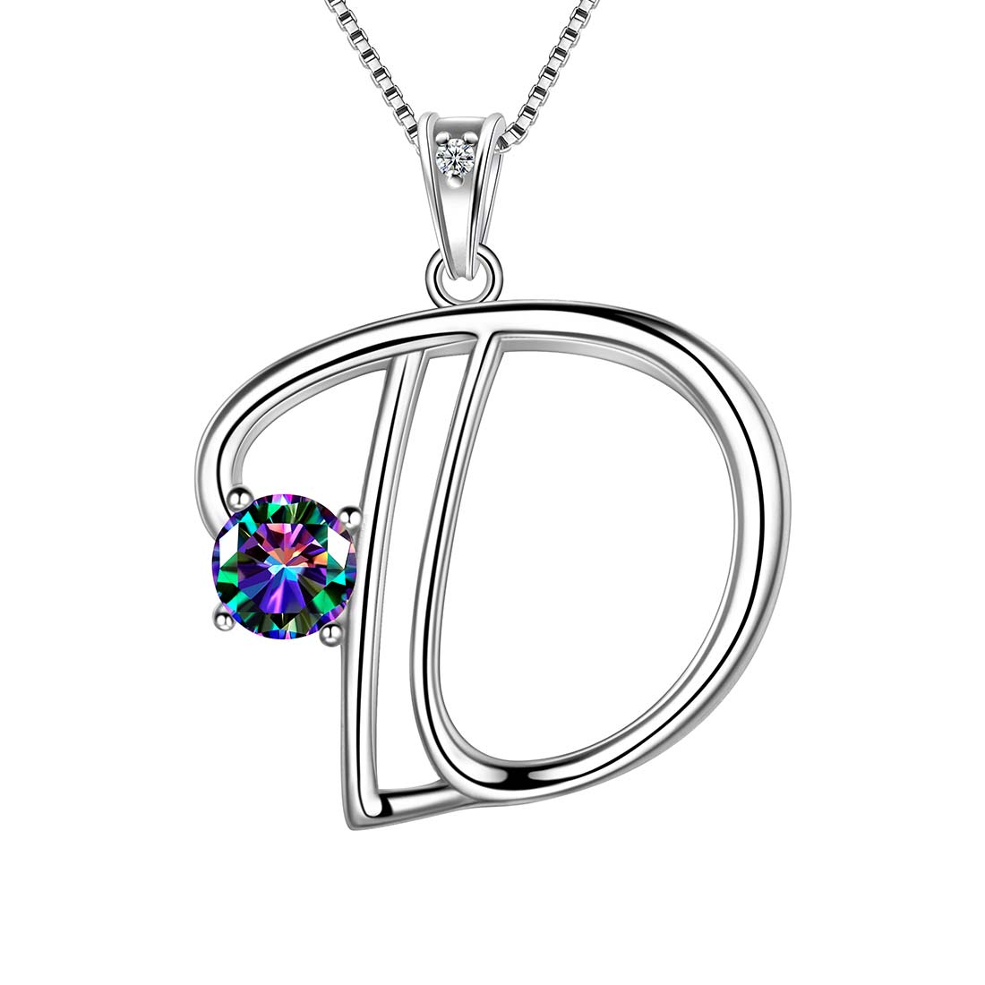 Tokyo Mart Women Initial D Letter Pendant Necklace Girl Name Jewelry Gift 925 Sterling Silver
