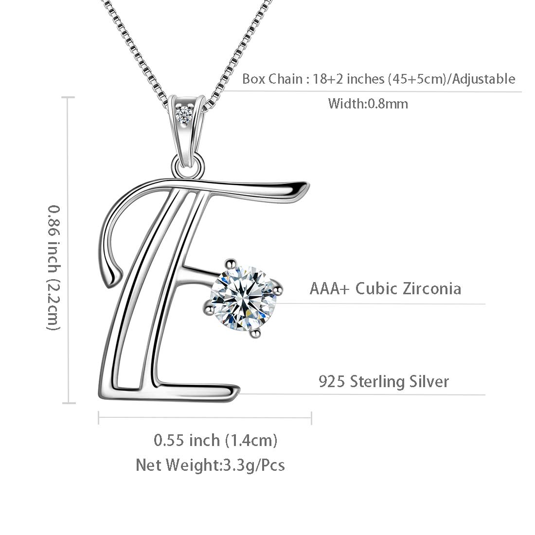 Tokyo Mart Women Initial E Letter Pendant Necklace Girl Name Jewelry Gift 925 Sterling Silver