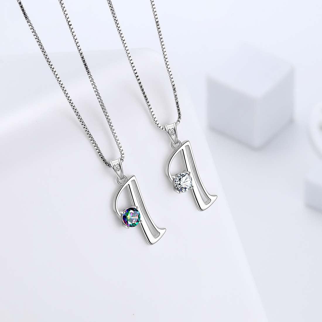 Tokyo Mart Women Initial I Letter Pendant Necklace Girl Name Jewelry Gift 925 Sterling Silver