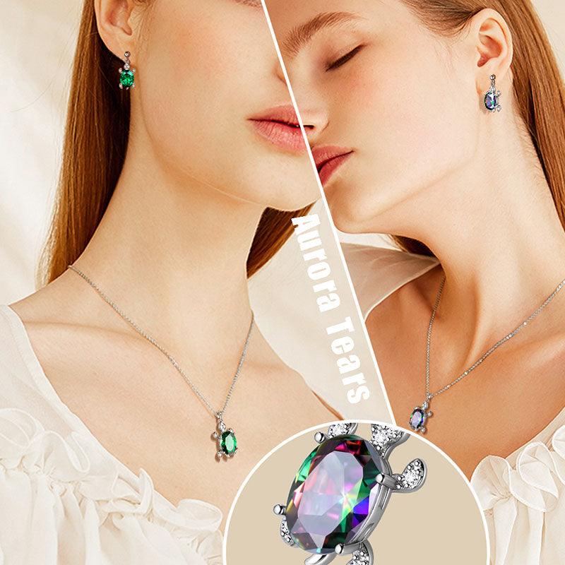 Tokyo Mart Women Turtle Jewelry Sets 3PCS Birthstone Girls Birthday Gift Sterling Silver