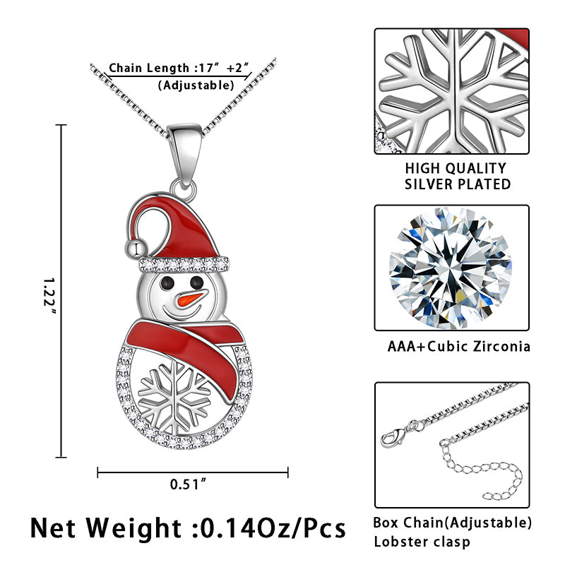 Tokyo Mart Christmas Santa Claus Snowman Pendant Necklace Christmas Jewelry Gifts for Women