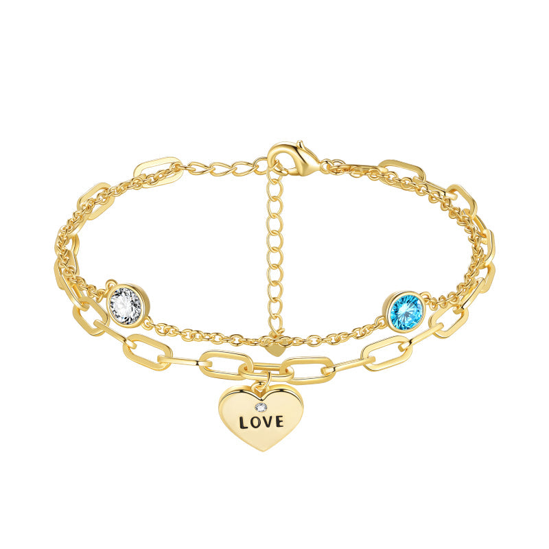 Tokyo Mart Dainty Gold/Silver Bracelets for Women Jewelry Layered Bracelet,Love Link Bracelets