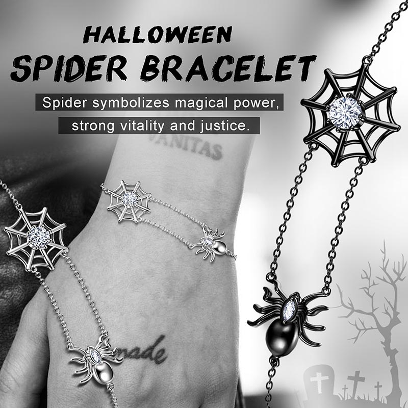 Tokyo Mart Women Halloween Spider Bracelets Spider Web Tarantula Anklets Cosplay Party Jewelry