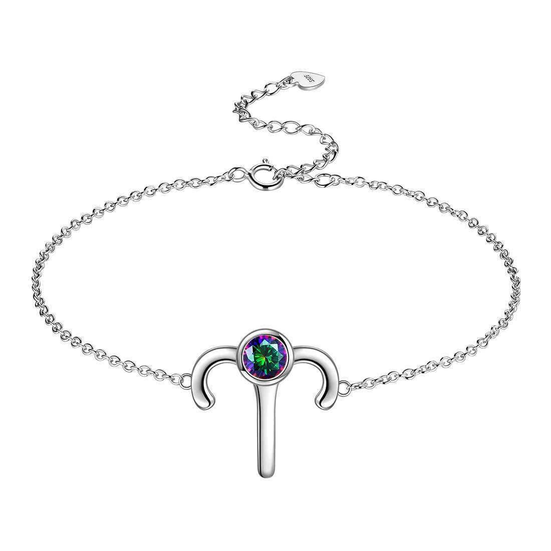 Tokyo Mart Aries Bracelet Women Girls Jewelry Birthday Gift Mystic Topaz Sterling Silver