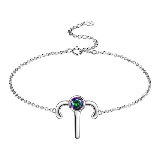 Tokyo Mart Aries Bracelet Women Girls Jewelry Birthday Gift Mystic Topaz Sterling Silver