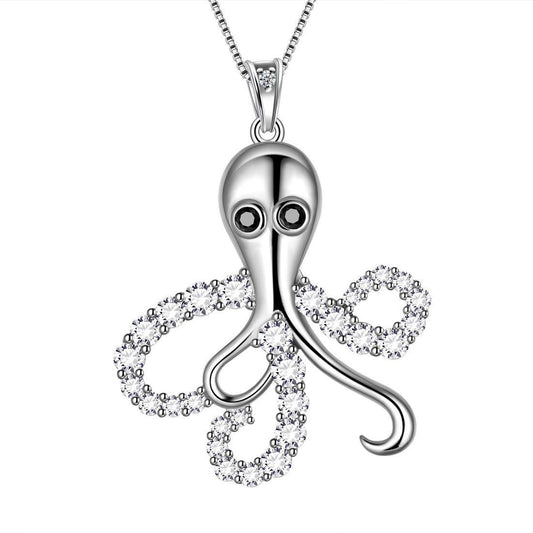 Tokyo Mart Octopus Anhänger Halsketten Frauen Schmuck 925 Sterling Silber Aurora Tränen