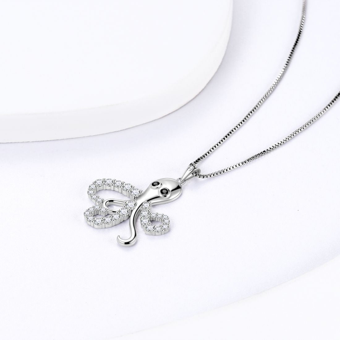 Tokyo Mart Octopus Anhänger Halsketten Frauen Schmuck 925 Sterling Silber Aurora Tränen