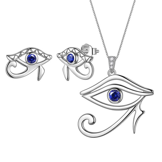 Tokyo Mart Egyptian Eye of Horus Earrings Necklace Jewelry Sets 3PCS Women Men Jewelry Gift