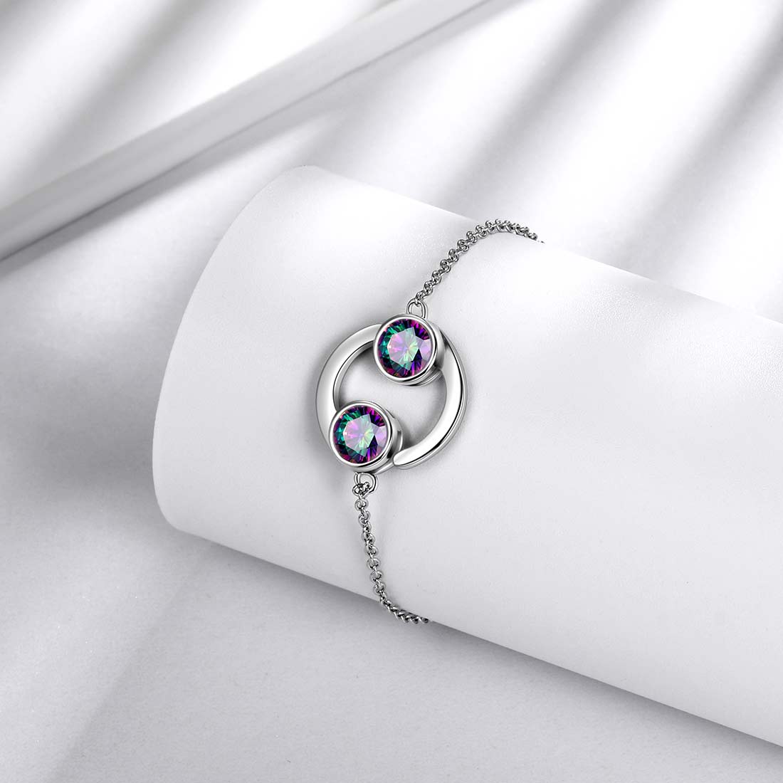 Tokyo Mart Cancer Bracelet Women Girls Jewelry Birthday Gift Mystic Topaz Sterling Silver