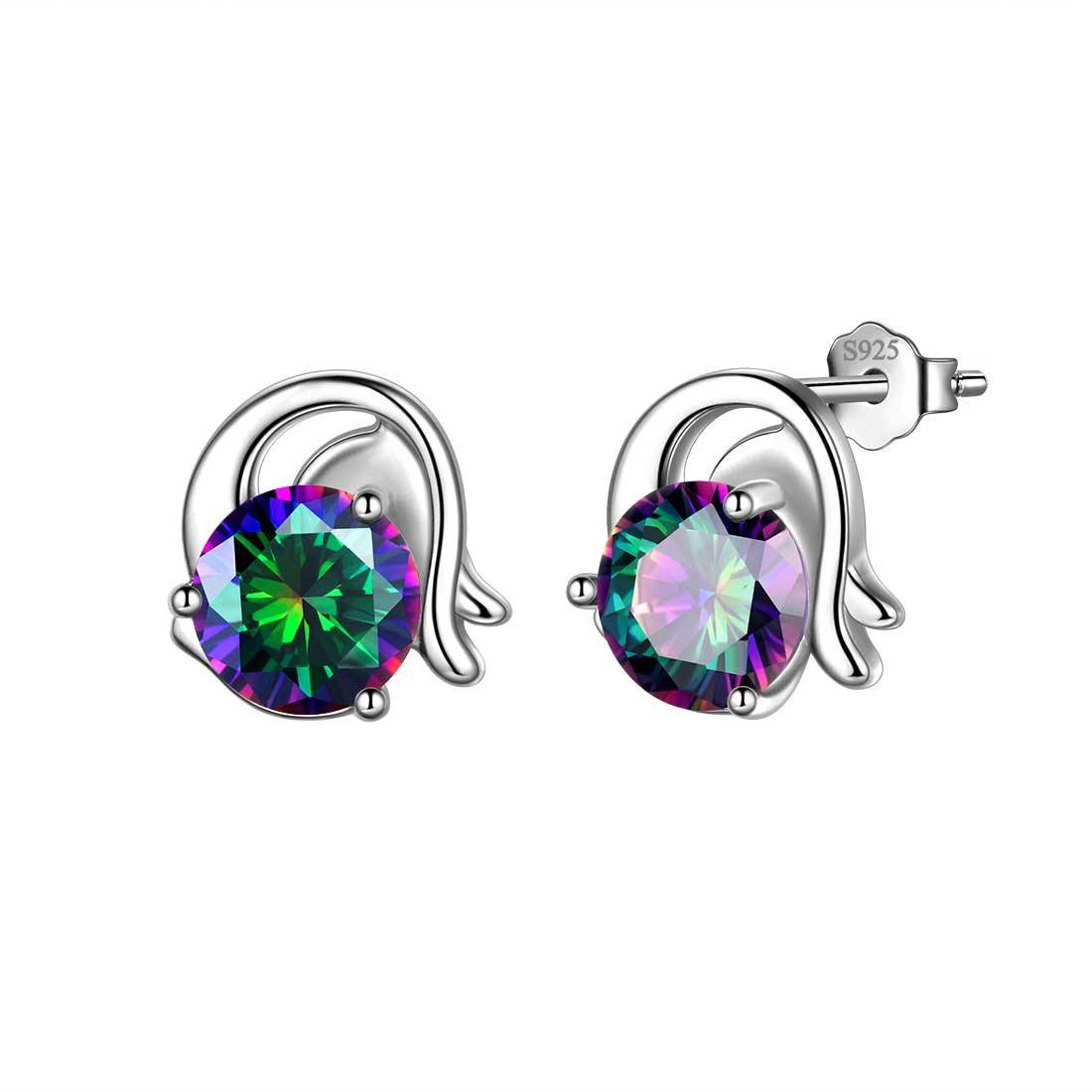 Tokyo Mart Steinbock Ohrstecker Damen Mädchen Sternbild Schmuck Mystic Topaz Sterling Silber