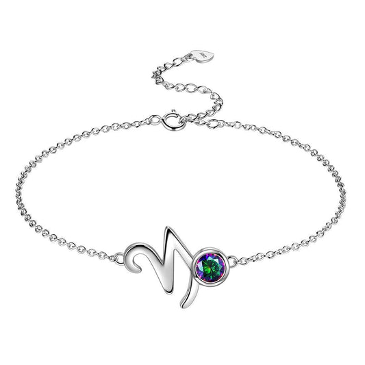 Tokyo Mart Steinbock-Armband für Damen und Mädchen, Schmuck, Geburtstagsgeschenk, Mystic Topaz, Sterlingsilber