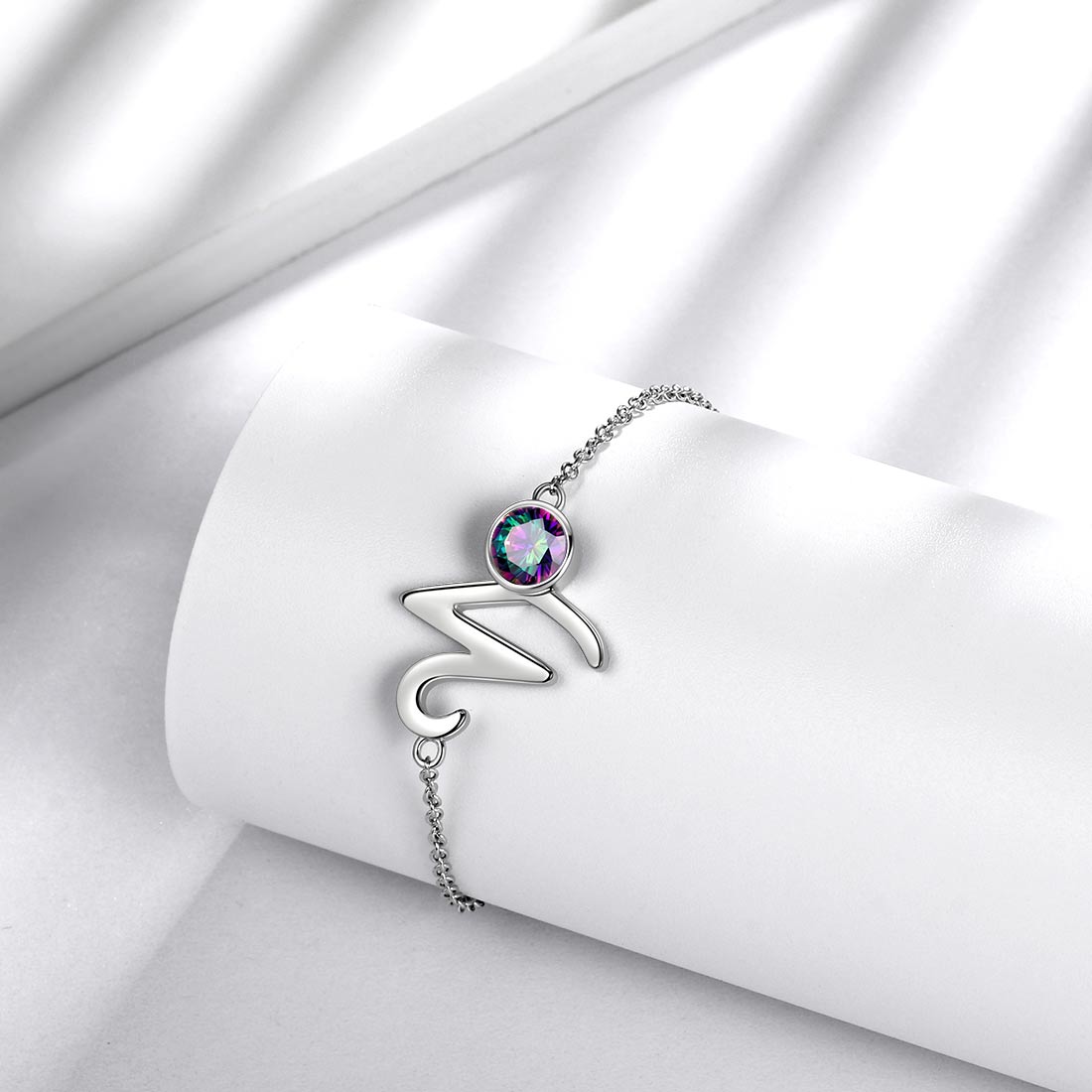 Tokyo Mart Steinbock-Armband für Damen und Mädchen, Schmuck, Geburtstagsgeschenk, Mystic Topaz, Sterlingsilber