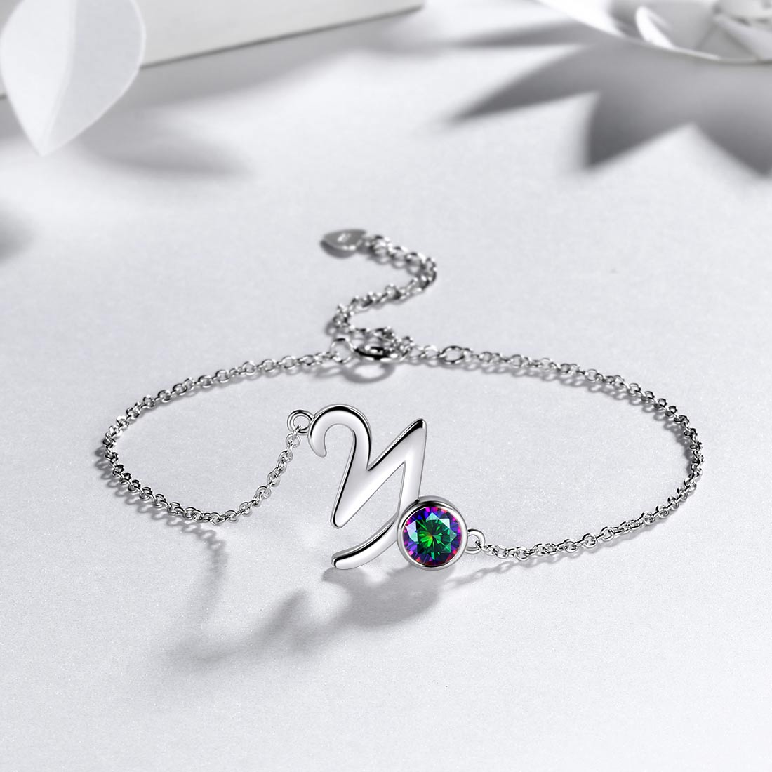 Tokyo Mart Steinbock-Armband für Damen und Mädchen, Schmuck, Geburtstagsgeschenk, Mystic Topaz, Sterlingsilber