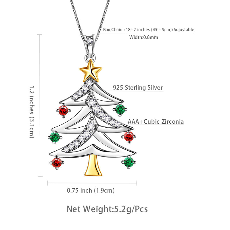 Tokyo Mart Christmas Tree Necklaces Pendant Women Girls Jewelry Xmas Gifts