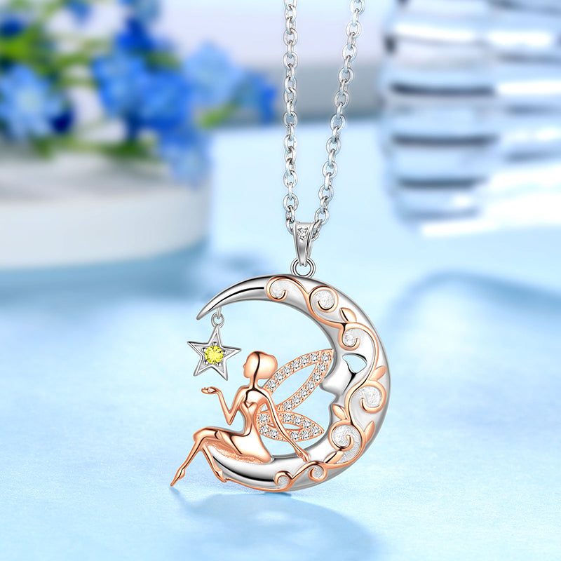 Tokyo Mart Butterfly Fairy Pendant Necklace Women Girls Jewelry Gifts 925 Sterling Silver