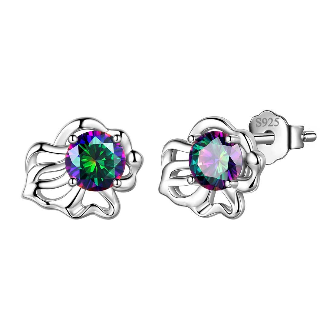 Tokyo Mart Leo Ohrstecker Frauen Mädchen Konstellation Schmuck Mystic Topaz Sterling Silber