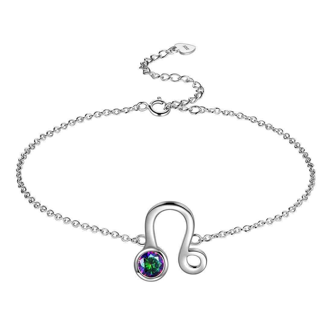 Tokyo Mart Leo Armband Frauen Mädchen Schmuck Geburtstagsgeschenk Mystic Topaz Sterling Silber