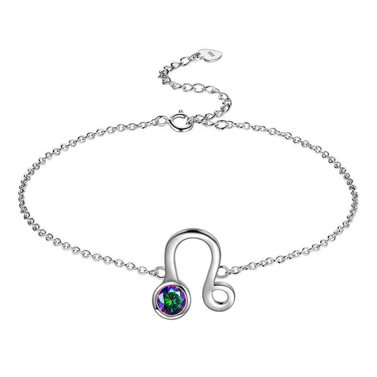 Tokyo Mart Leo Armband Frauen Mädchen Schmuck Geburtstagsgeschenk Mystic Topaz Sterling Silber