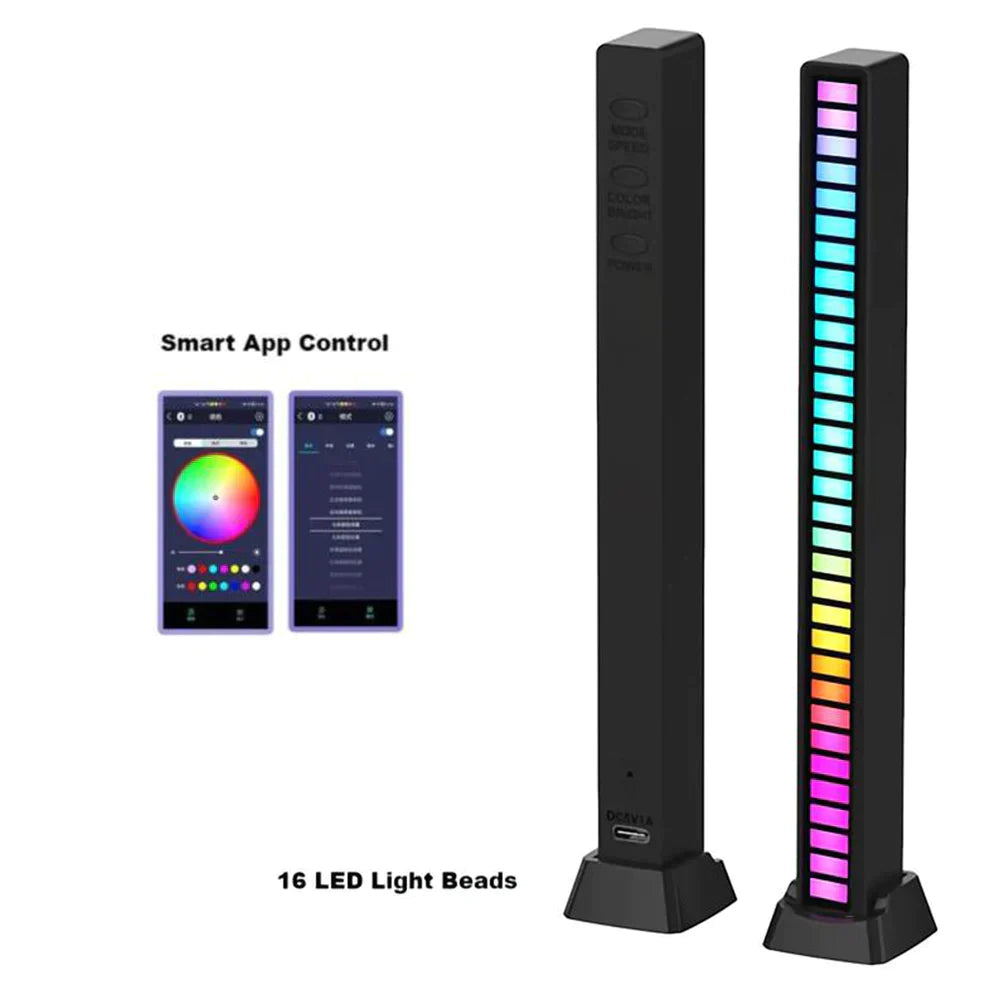 Voice-Activated Music Sync Atmosphere RGB LED Light Bar