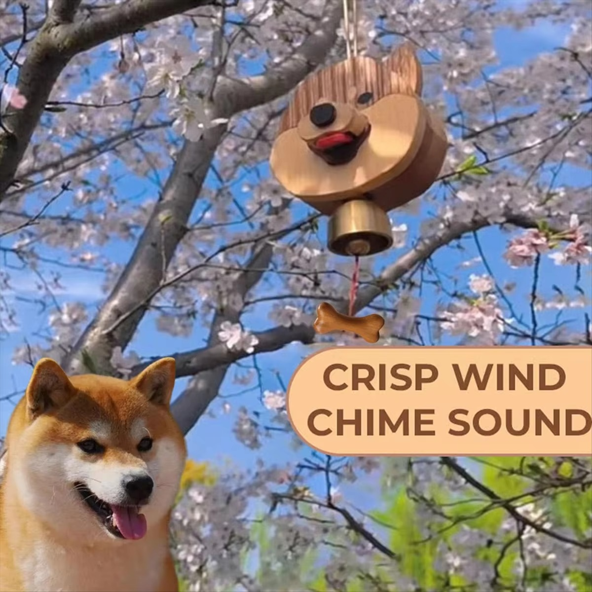 Tokyo Mart Wooden corgi doorbell