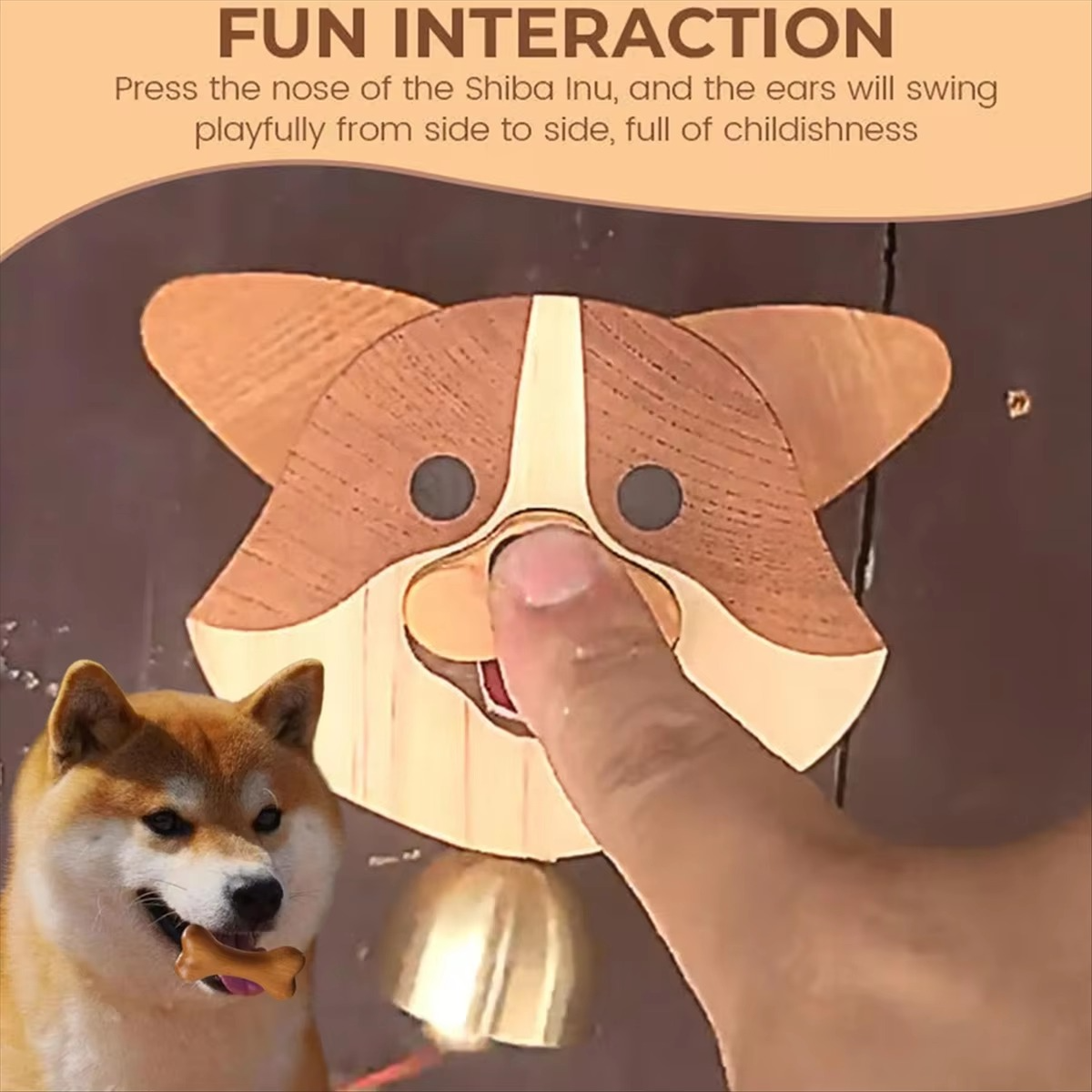 Tokyo Mart Wooden corgi doorbell
